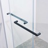 Zevemomo 56-60"W x 60"H Frameless Double Sliding Tub Shower Door, 304 Stainless Steel in Matte Black, 5/16" (8mm) Thick Tempered Clear Glass - 2 of 4