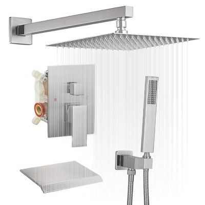 3-Spray Patterns With 2.5 GPM 12 in. Showerhead Wall Mounted Dual Shower Heads with Valve