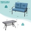 Tangkula LoveSeat Table Set Furniture Outdoor Garden - 3 of 4