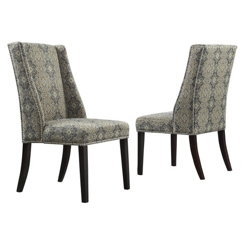 Harlow Wingback Damask Dining Chair, Catherine Parsons Dining Chair