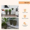 Okak 3 Pack 28" Tall Planters with Drainage Hole, Stylish Indoor & Outdoor Flower Pots for Porch, Patio, Deck - 3 of 4
