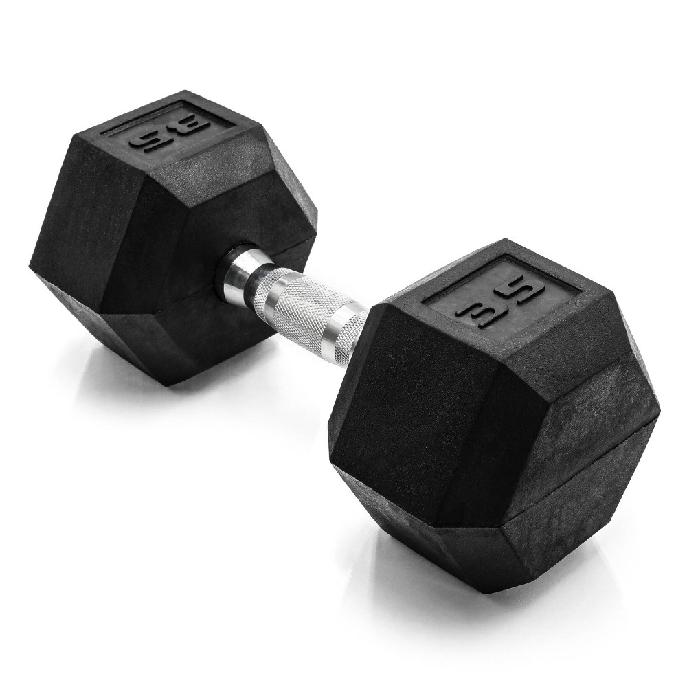 cap 35lbs coated hex dumbbell with contoured handle