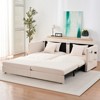 Mjkone 77.95'' lce Velvet 3-in-1 Convertible Loveseat Sleeper Sofa Bed with Side Pockets,Pull Out into Chaise Lounge/Sleeper Bed - 4 of 4