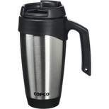 Copco Stainless Steel Insulated Travel Mug With Easy Grip Handle, 24-Ounce - Silver w/ Black Lid & Base 2510-0154