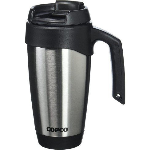 Copco Stainless Steel Insulated Travel Mug With Easy Grip Handle, 24-ounce  - Silver W/ Black Lid & Base 2510-0154 : Target