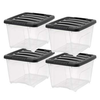 IRIS USA 4 Pack 91qt Large Clear View Plastic Storage Bin with Lid and  Secure Latching Buckles