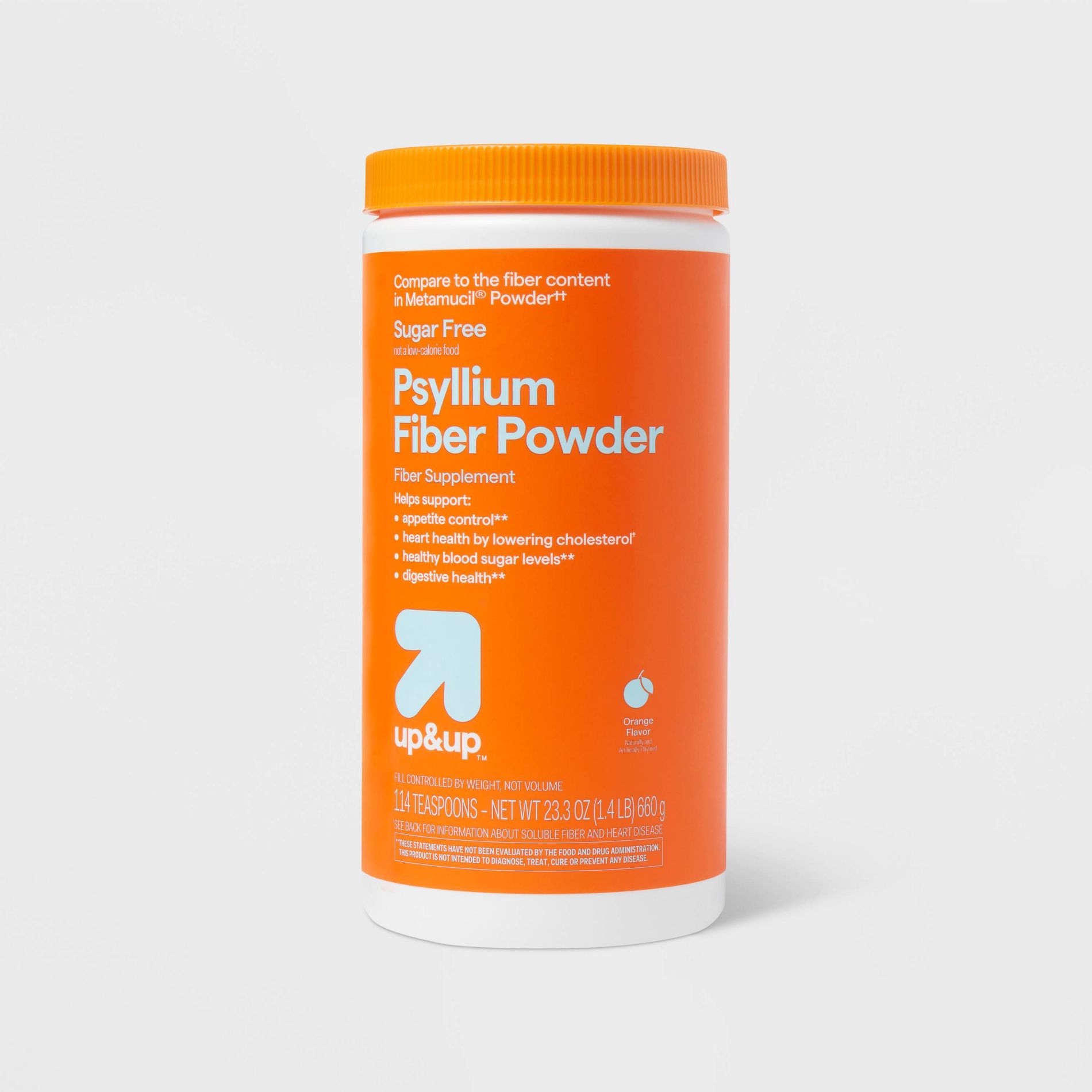 Fiber Therapy Sugar Free Supplement Powder - Smooth Orange Flavor - 23.3oz - up&up™