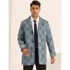 Lars Amadeus Men's Notch Lapel Single Breasted Color Block Plaid Overcoat - 2 of 4