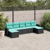 vidaXL Garden Sofa Set Black, Blue - 2 of 4