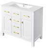 YOOCOZZ 36'' Freestanding Bathroom Vanity with Ceramic Sink,4 Drawers and 2 Cabinets - 4 of 4