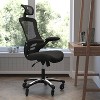 Flash Furniture Kelista High-Back Black Mesh Swivel Ergonomic Executive Office Chair with Flip-Up Arms and Transparent Roller Wheels - image 2 of 4