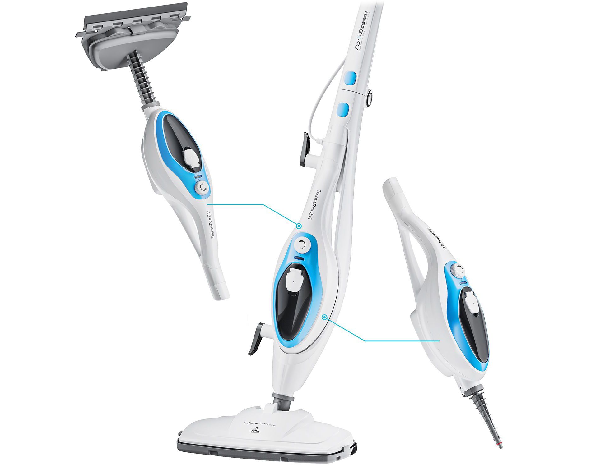 PurSteam 10-in-1 Steam Mop, Floor Steamer with Detachable Handheld Steam Cleaner for Tile, Hardwood Floors