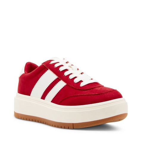 Женские кроссовки Madden Girl Navida Platform Sneaker - 6 - RED/WHITE