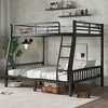 TiramisuBest Black Full XL Over Queen Metal Bunk Bed with Ladder and Slats Support - Ideal for Adults and Teens, Sturdy and Easy to Assemble - 3 of 4