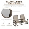 Outdoor Glider Bench with Center Table, Metal Frame Patio Loveseat with Breathable Mesh Fabric and Armrests for Backyard Garden Porch - 4 of 4