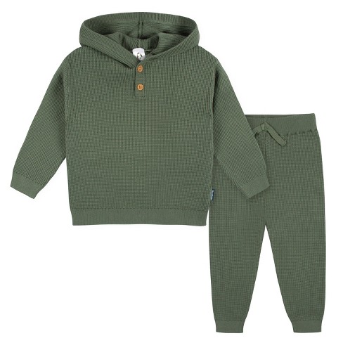 Gerber Baby and Toddler Boys' Sweater Knit Set - Olive Green - 12 Months - 2-Piece