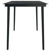 vidaXL Patio Dining Table Black 55.1 inches x27.6 inches x29.1 inches  Steel and Glass - 4 of 4