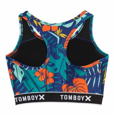 Tomboyx Swim Sport Top, Full Coverage Bathing Suit Athletic Compression Swimming  Bra Uv Protecting, Plus Size Inclusive (xs-6x) Black Rainbow Medium : Target