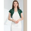 INSPIRE CHIC Women's Elegant Short Sleeve Sheer Floral Lace Shrug - 2 of 4