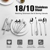 Aoibox 65-Piece Silverware Set with Serving Utensils,18/10 Stainless Steel Flatware for 12,Includes 5-Piece Serving Set -Modern Design,Dishwasher Safe - 3 of 4