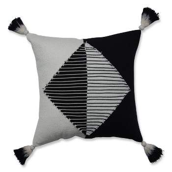 Linear Diamond Square Throw Pillow Black/White - Pillow Perfect