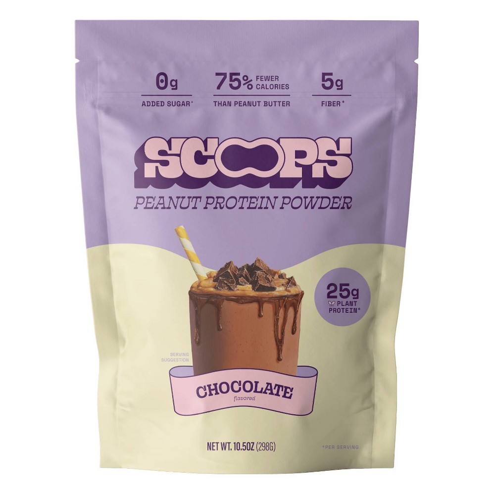 Scoops Chocolate Protein Plus Peanut Powder - 10.5oz