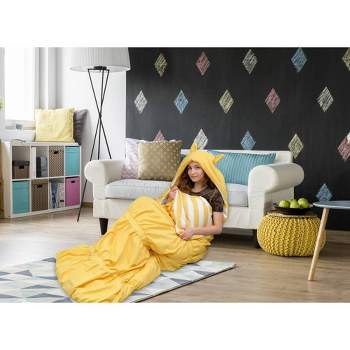 32"x75" Frankie Kids' Sleeping Bag Yellow - Chic Home Design