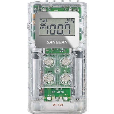 Sangean DT-120 Clear Pocket Am/FM Digital Radios (Clear)