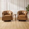 Perry Chesterfield Rocker and Swivel Genuine Leather Chair Set of 2|HULALA HOME - 2 of 4