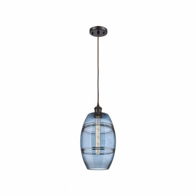 Vaz - 1 Light Cord Hung Mini Pendant In Industrial Style-9.88 Inches Tall and 8 Inches Wide