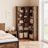 Corner Bookshelf 72.8 inch, 5 Tiers Large Wood Bookcase Corner Bookcases L Shaped Shelf Storage Rack for Living Room Office - 3 of 4