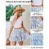 Women's Pleated Skater Skirt - High Waist Flared Mini with Ruffles for Casual Wear Blue Rose - 2 of 4