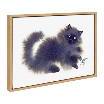 Kate & Laurel All Things Decor 18"x24" Sylvie Green Thumb Framed Canvas by Faryn Hughes Natural
