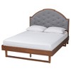 Baxton Studio Queen Douglas Fabric and Wood Platform Bed Gray/Walnut Brown - image 2 of 4