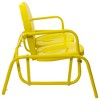 Northlight 2-Person Outdoor Retro Metal Tulip Double Glider Patio Chair, Yellow - 4 of 4