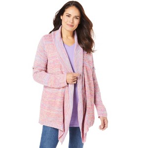 Woman Within Plus Size Multi Marled Cardigan - 1 of 4