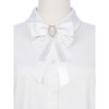 INSPIRE CHIC Women's Elegant Lace Pin Ribbon with Beads Brooch Bow Tie - 4 of 4