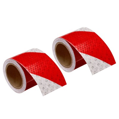 Unique Bargains Waterproof Adhesive Caution Warning Trucks Trailers Cars Reflective  Tape 10 Ft X 2-inch 2 Pcs White Red : Target