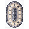 Earth Rugs Oval Patch Tread – Nautical Anchor Design in Braided Jute, 20"x30" Coastal Entryway Accent Rug - 2 of 3