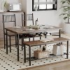 4-Piece Dining Table Set for 4, Industrial Kitchen Table with 2 Chairs and Bench, Space-Saving Dinette Set with for Small Space - 4 of 4