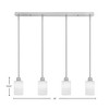 Toltec Lighting Edge 4 - Light Chandelier in  Brushed Nickel with 4" White Muslin Shade - 2 of 2
