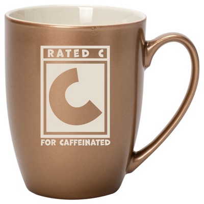 100 North Bronze Metallic Finish, 10 Ounce, Comfortably Fits Your Hands, New Bone China Coffee Tea Cup Mug, Rated C For Caffeinated