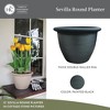 The HC Companies Sevilla Flower Planters - Outdoor & Indoor Planter - Round Self Watering Plant Pots for Herbs & More (12”, Painted Black, Pack of 1) - 4 of 4