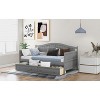 Vynxaria Twin Wooden Daybed with 2 drawers, Sofa Bed for Bedroom Living Room,No Box Spring Needed,Gray - 3 of 4