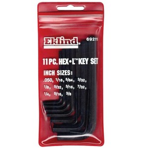 Eklind - Hex-L - SAE Short Arm Hex L-Key Set - .050 to 3/8 in. - 11 Piece - 1 of 1