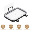 NewHome "Wall Mounted Soap Dish Holder with 2 Hooks, Clear Square Soap Rack for Shower & Bathroom" Black 1 Tier - 2 of 4