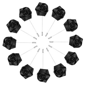 Unique Bargains Ribbon Alloy Multipurpose Use Durable Flower Lapel Pin 3.5 x 1.38 Inch 12 Pcs - 1 of 4