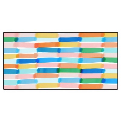Jacqueline Maldonado Dreamy Watercolor Dashes Multi Desk Mat - Deny Designs