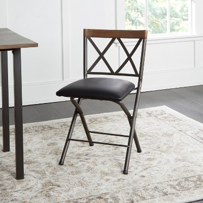 18" Folding Metal Dining Chair Gunmetal - Cheyenne Products