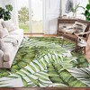 8x10 Area Rug Palm Tree Leaf Washable Area Rug, Non Slip Low Profile, Green - 2 of 4